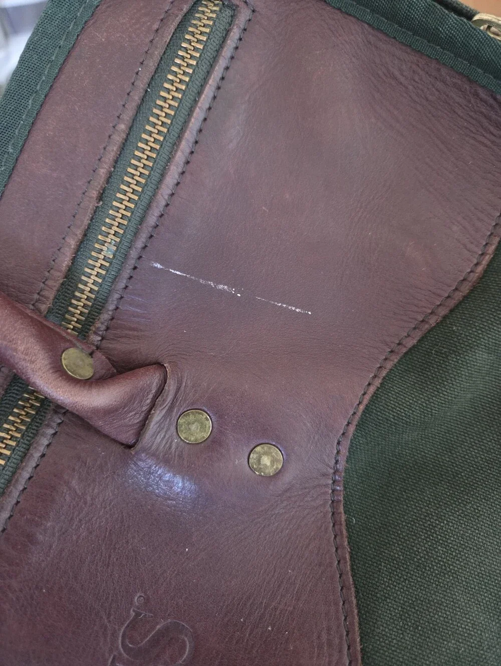 Vintage Orvis Battenkill Canvas Leather Tote Messenger Bag Green Heritage Preppy